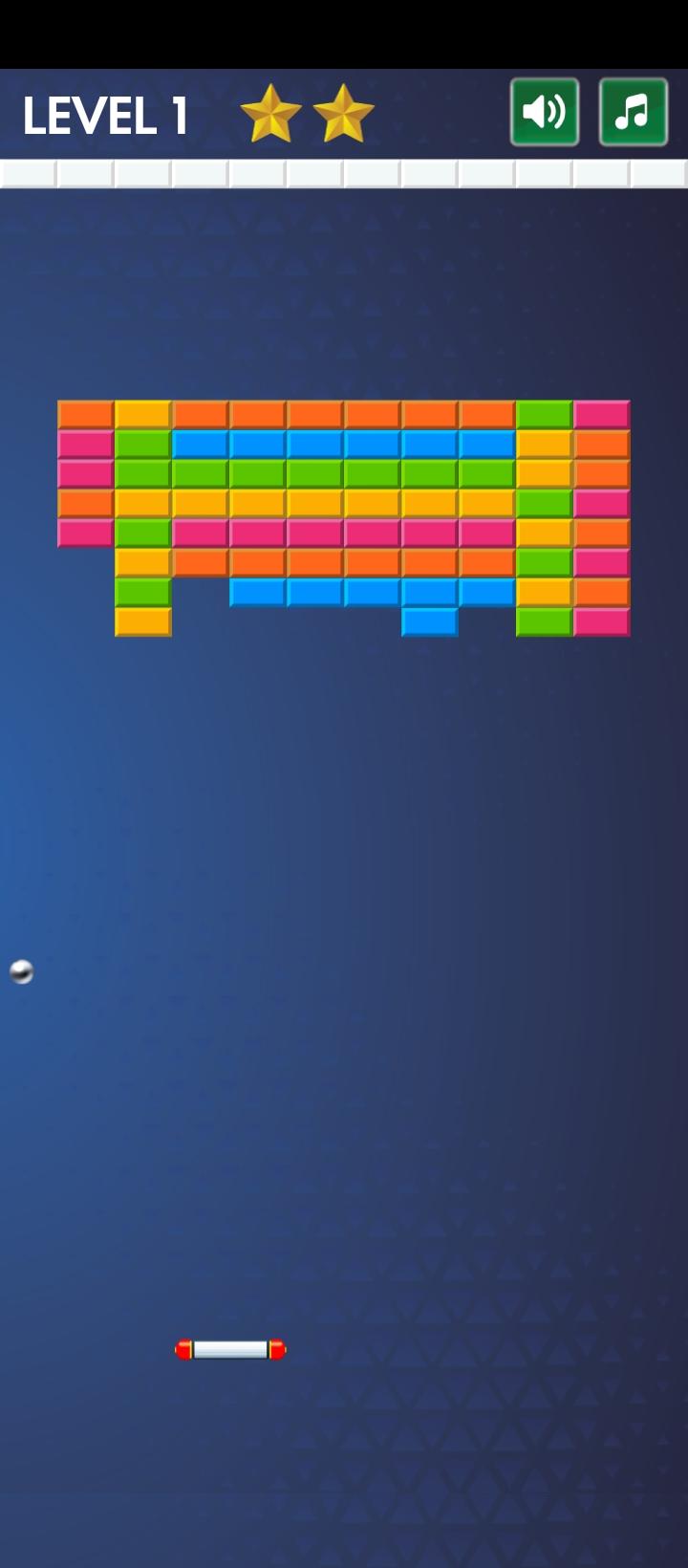 Galaxy Bricks Breaker Game Screenshot