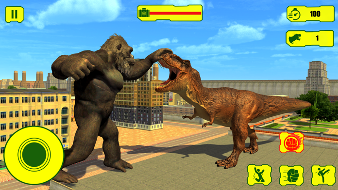 Cuplikan Layar Game Wild Gorilla vs Dinosaur Fight