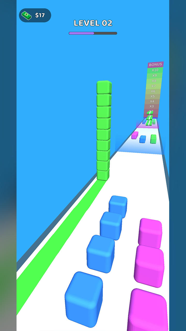 Cube Color Racer : Stack 3D Game Screenshot