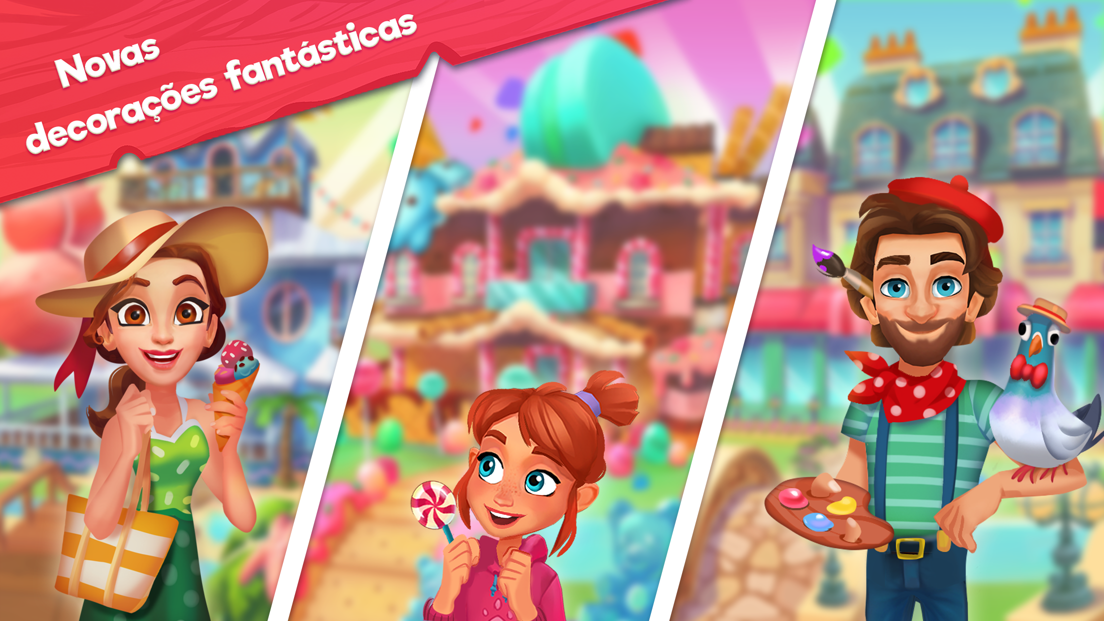 Captura de Tela do Jogo Delicious B&B: Decor & Match 3