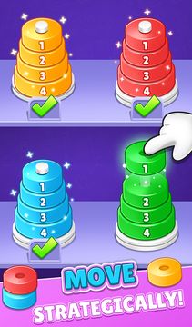 Hanoi Tower - Color Sort 3d Game Screenshot