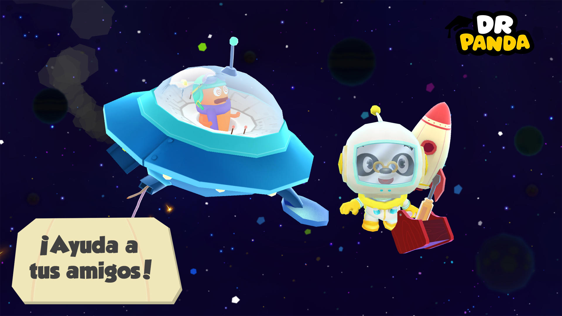 Captura de Pantalla del Juego Dr. Panda en el Espacio
