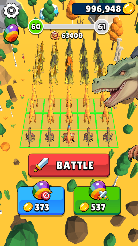 Скриншот игры Dino Evo : Merge Dinosaurs