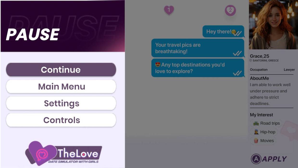 The Love - Date Simulator with Girls 게임 스크린 샷