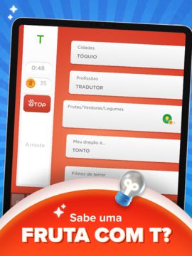 Captura de Tela do Jogo Stop - Famoso Jogo de Palavras