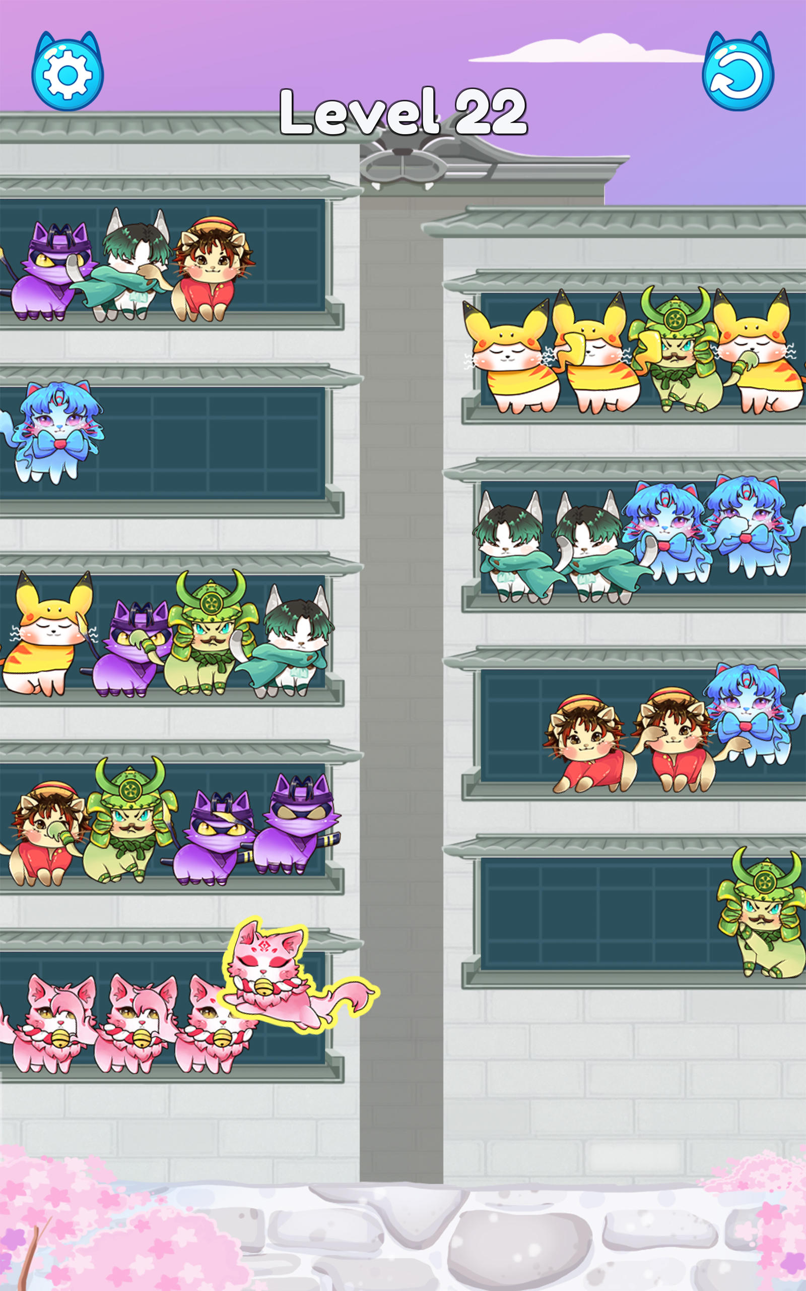 猫の並べ替え色：クラシックパズル ゲームのスクリーンショット