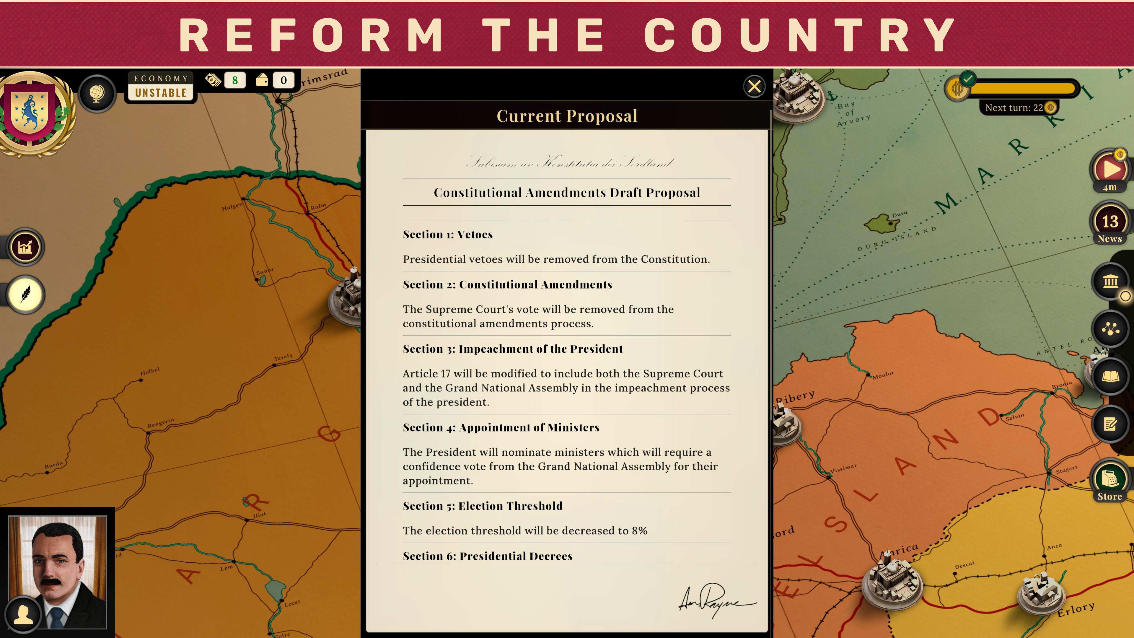 Suzerain Game Screenshot