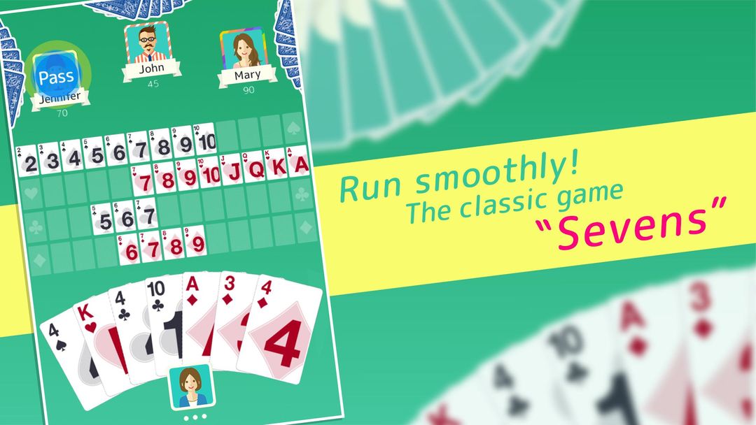 Screenshot of Sevens - Fun Classic Card Game