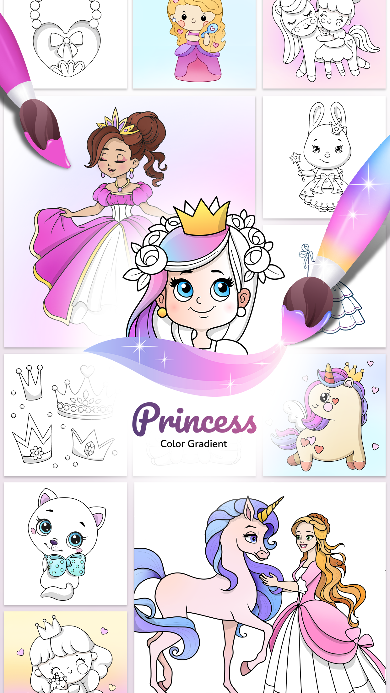 Princess Color Gradient Game Screenshot