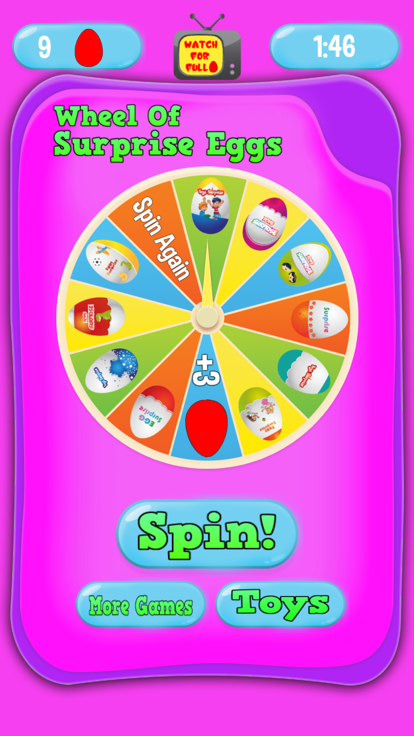 Cuplikan Layar Game Wheel Of Surprise Eggs