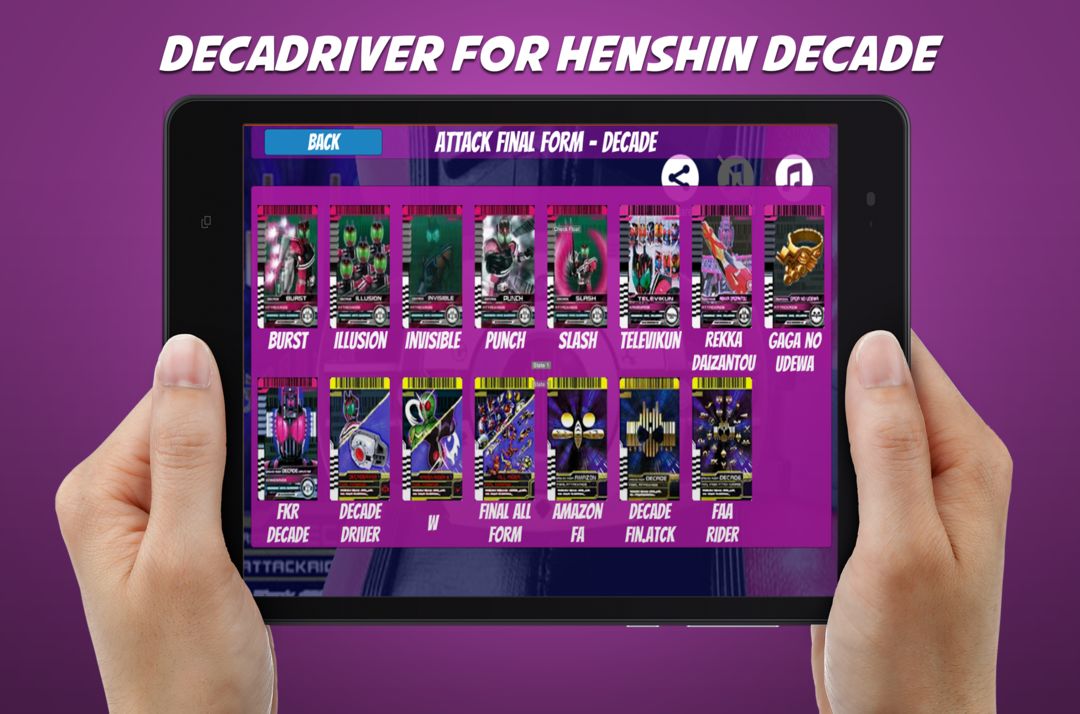 DX Henshin belt for decade henshin遊戲截圖
