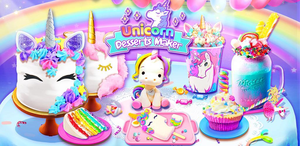 Banner of Rainbow Unicorn Foods & Desserts: Cooking Games 1.2