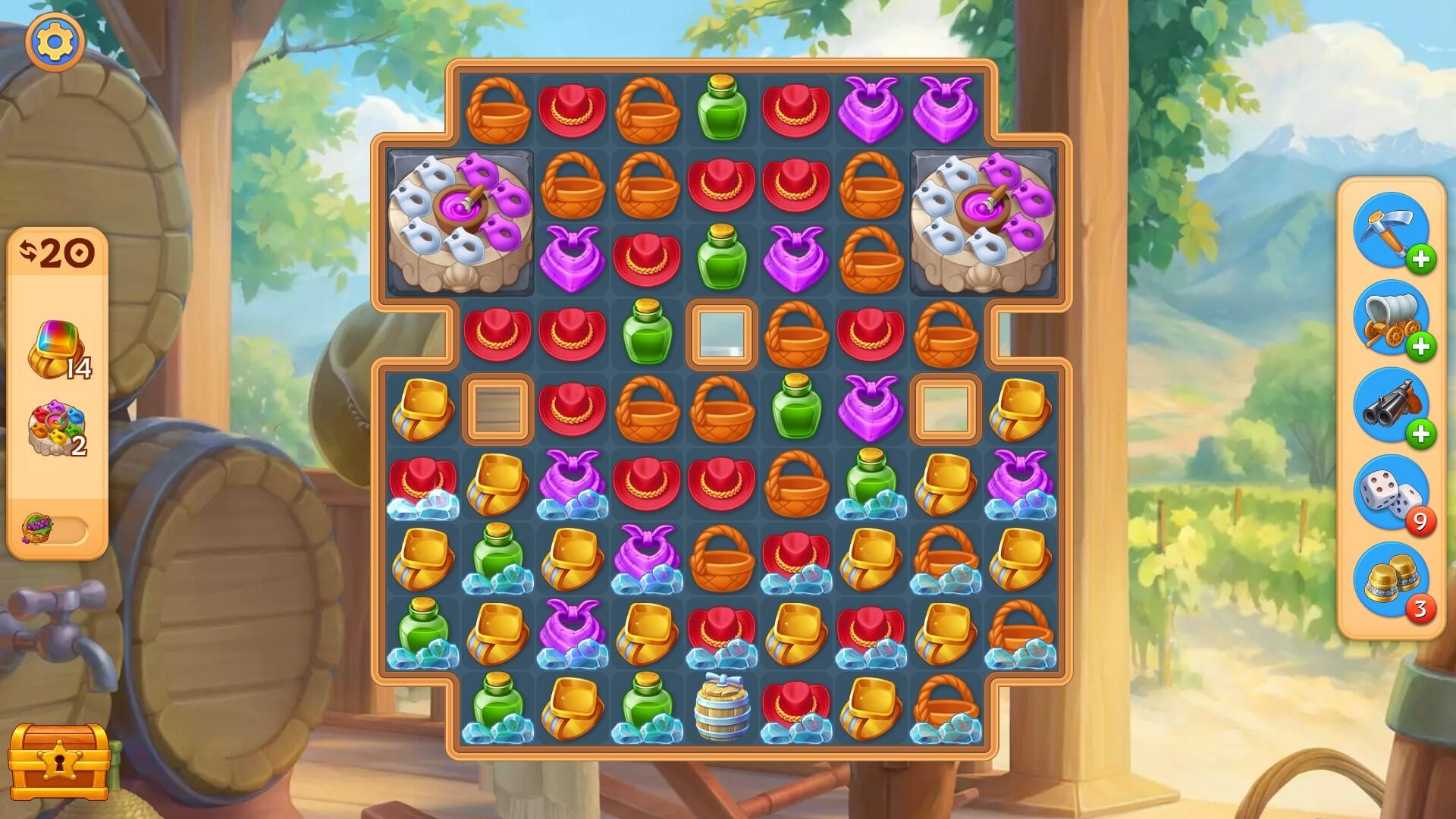 Jewels of the Wild West: Match 3 to Build Your City Game Screenshot