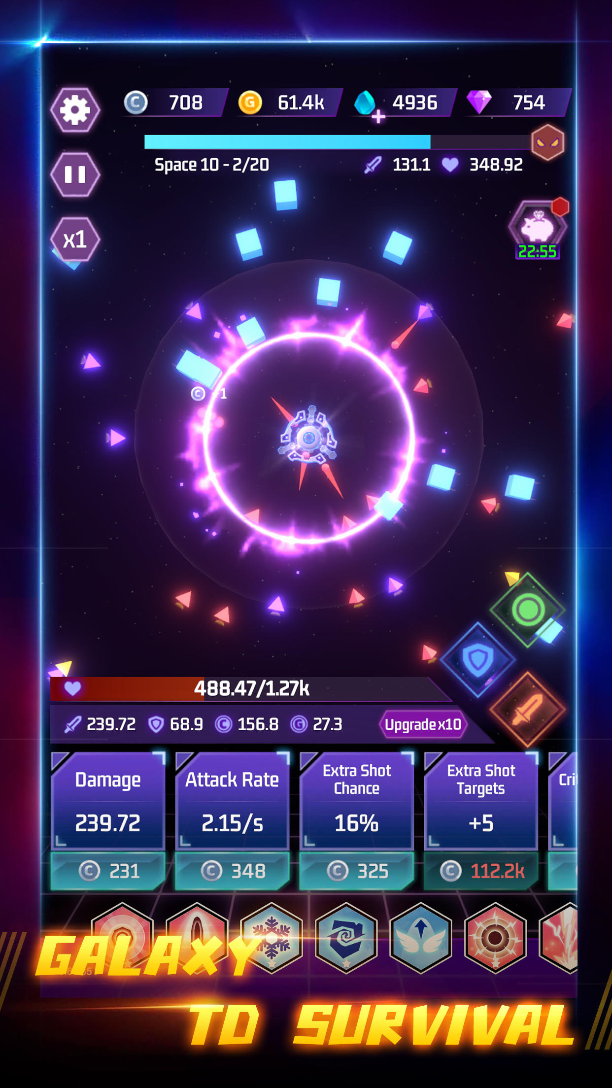Screenshot of Space Tower - Galaxy Tower TD