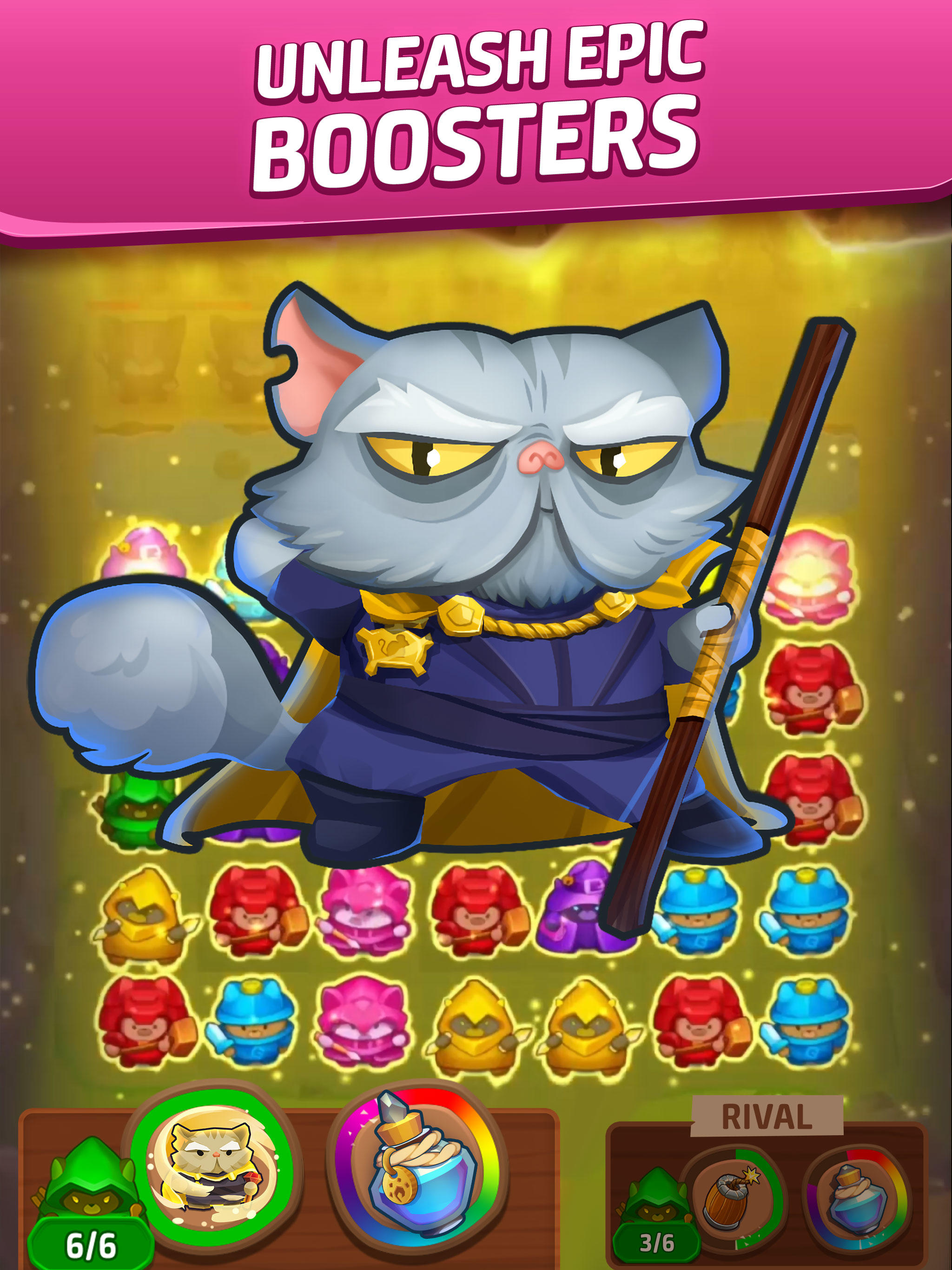 Cat Force - PvP Match 3 Game Game Screenshot