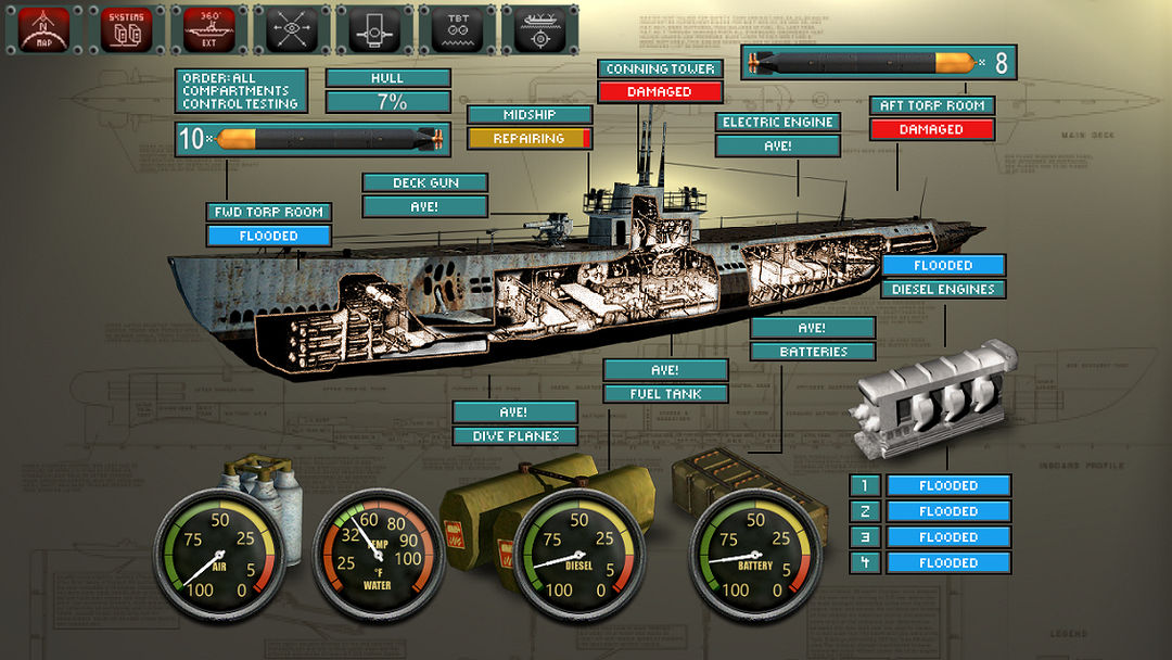Screenshot of Silent Depth Submarine Sim