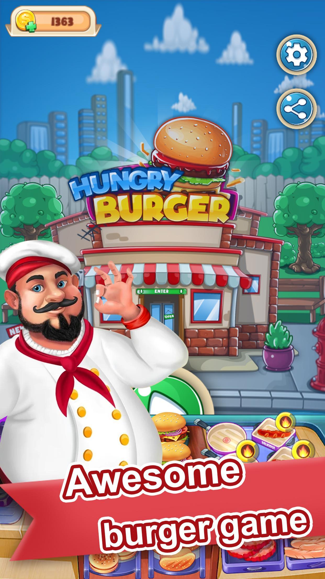 Screenshot 1 of Hungry Burger - Mga Laro sa Pagluluto 1.0.11