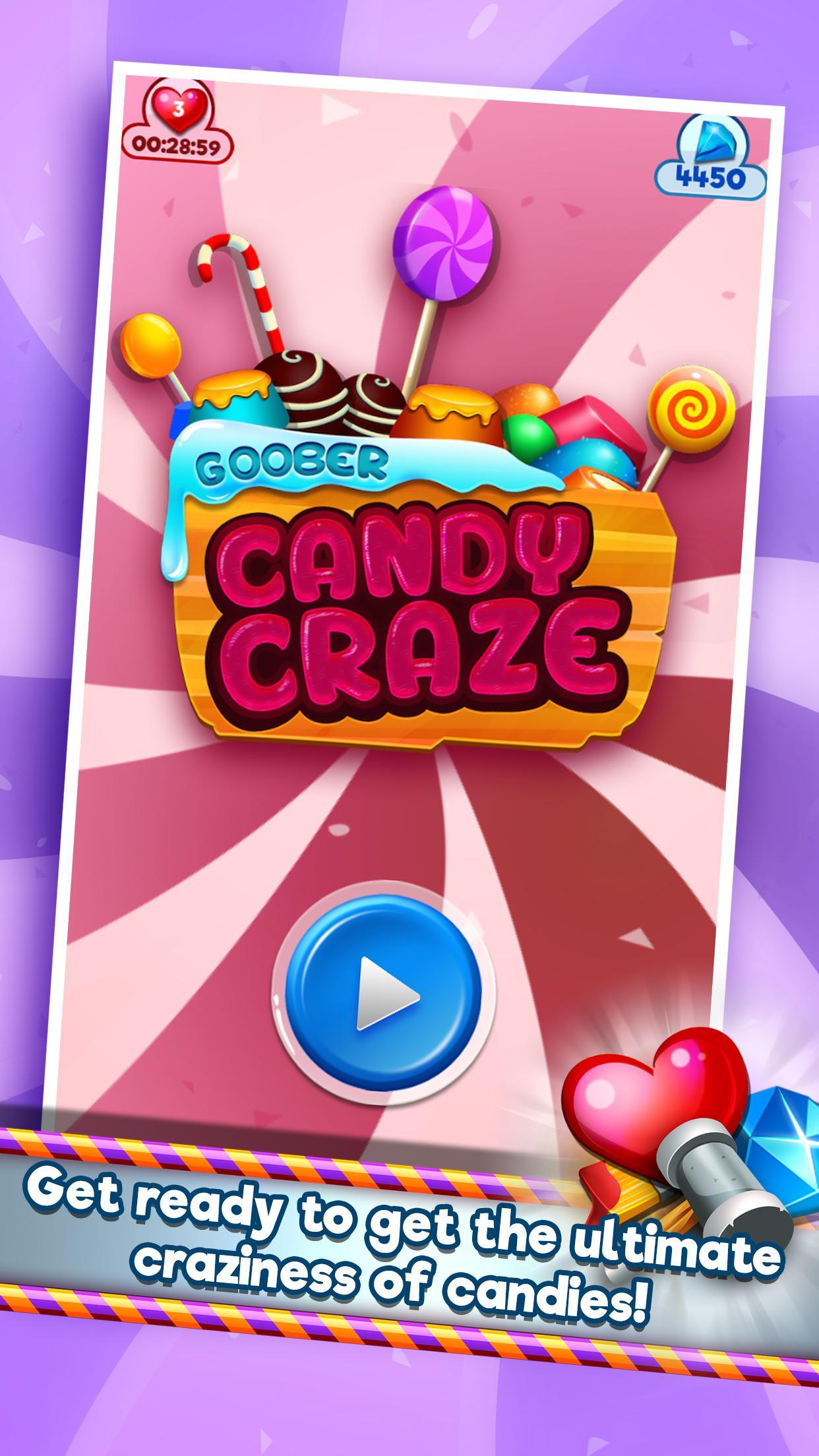 Goober Candy Craze! Match-3! Game Screenshot