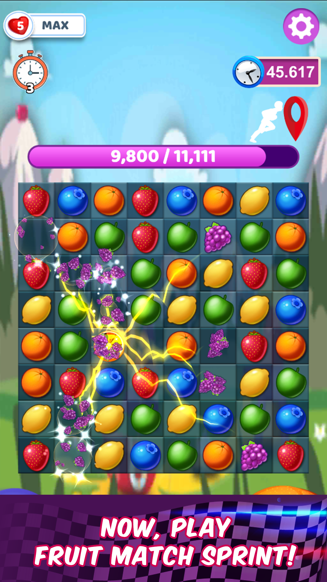 Fruit Match Sprint Game Screenshot