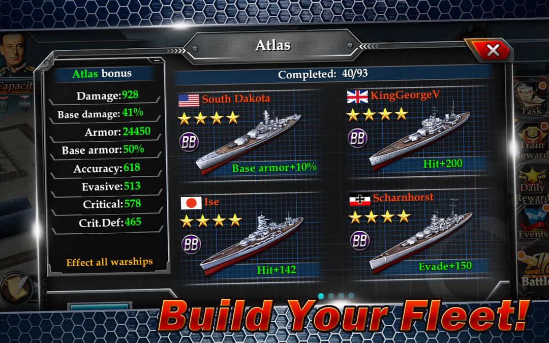 Screenshot of World Warfare: Battleships