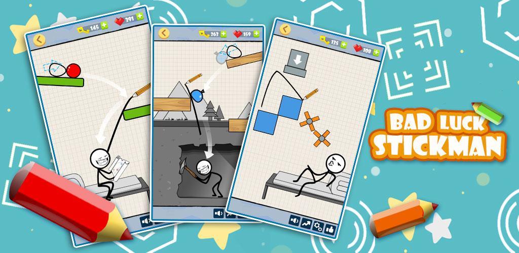 Banner of Bad Luck Stickman- Addictive draw line casual game 1.1.2