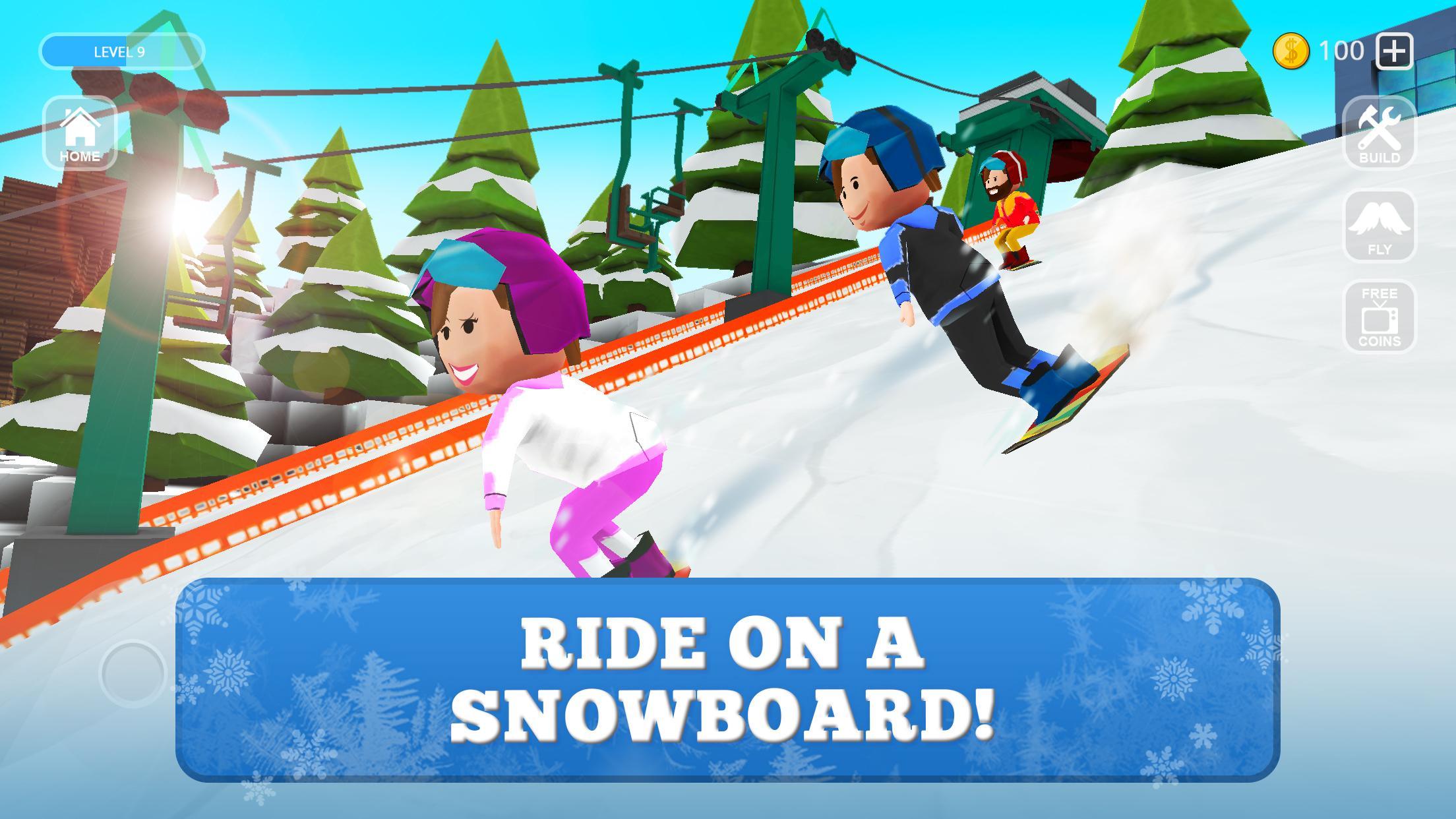 Cuplikan Layar Game Snowboard Craft: Freeski, Sled Simulator Games 3D