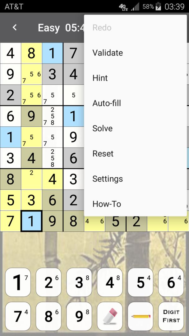 Sudoku screenshot game