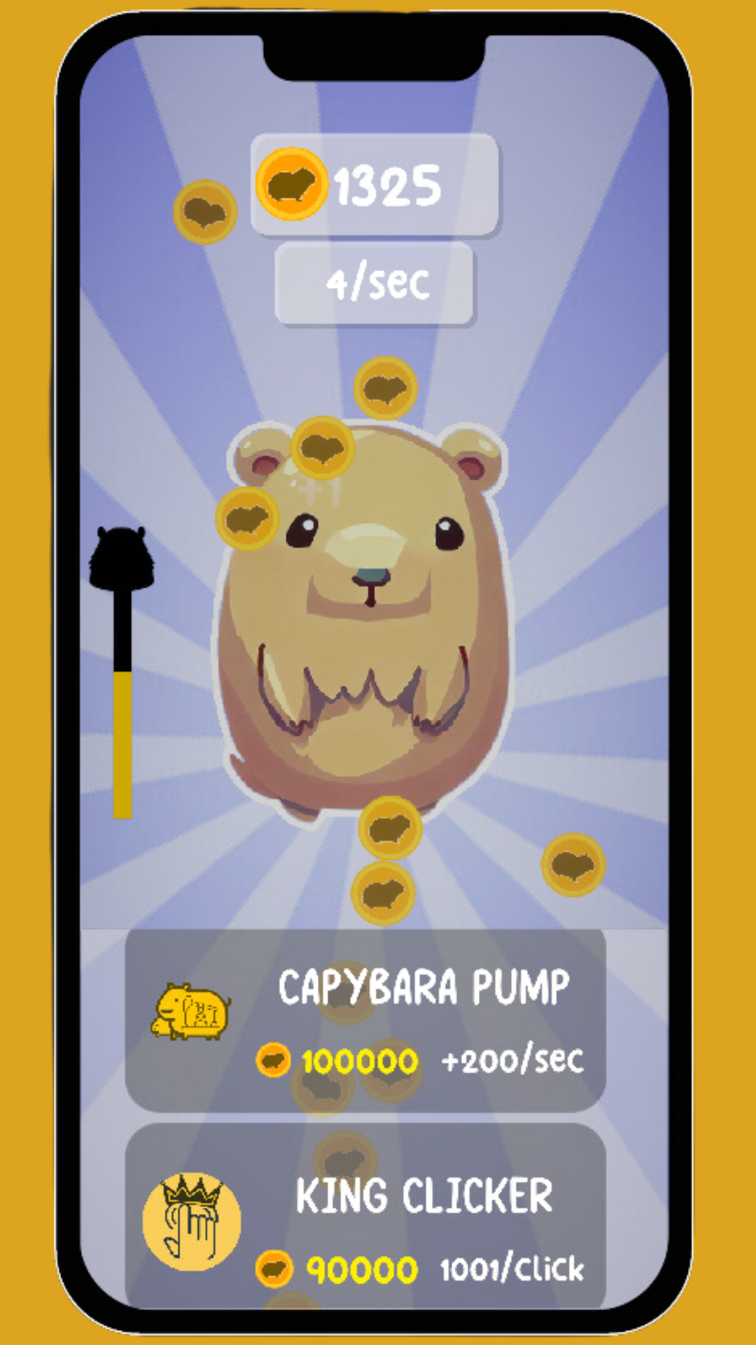descobri um jogo onde vc clica numa capivara(capibara clicker #1