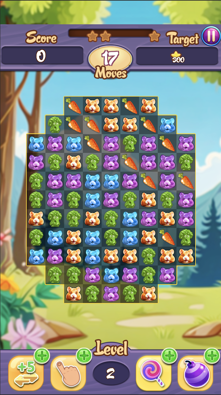 Jelly Hamster Garden Combos ゲームのスクリーンショット