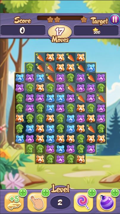 Jelly Hamster Garden Combos Game Screenshot