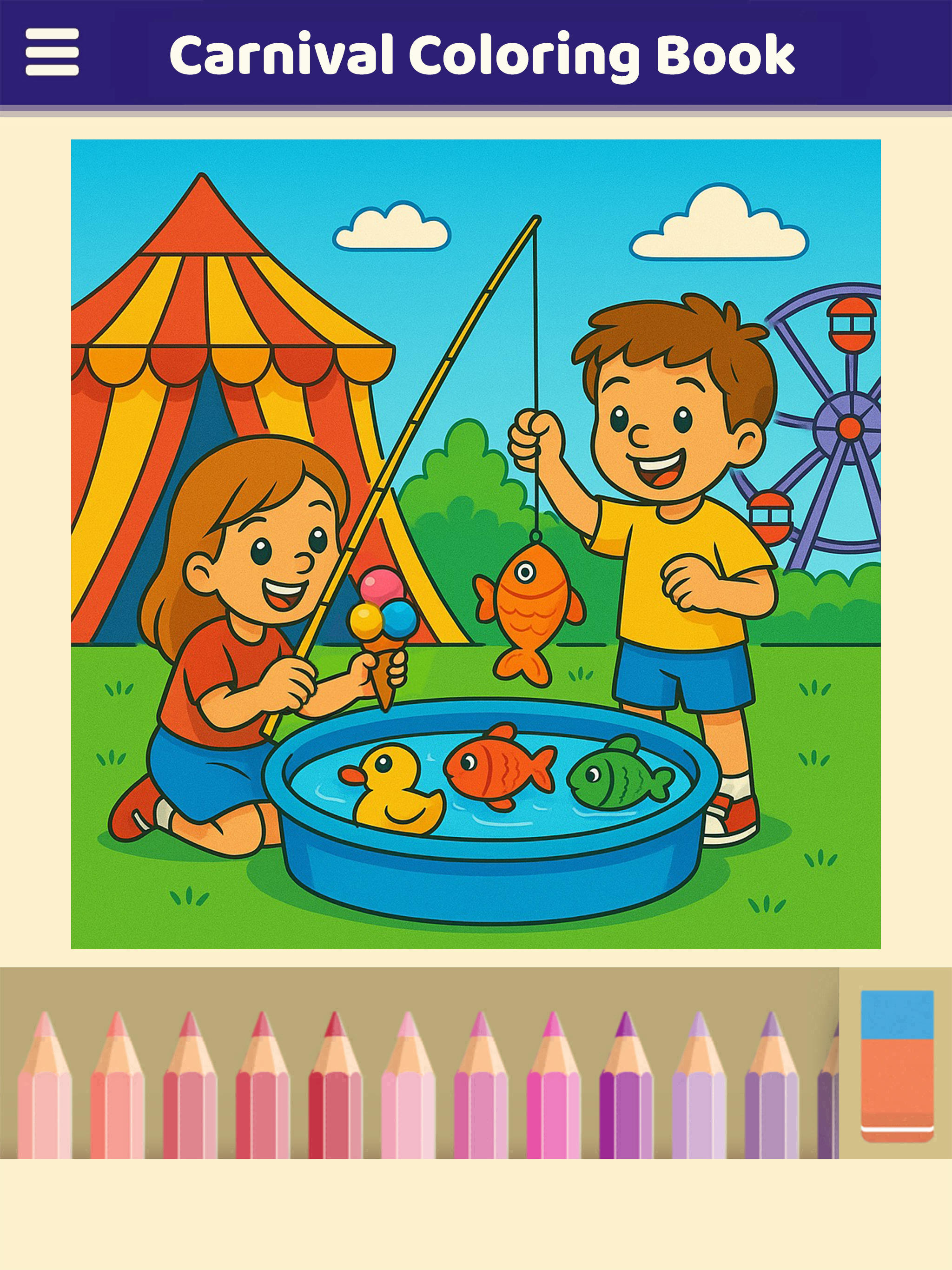 Carnival Coloring Book Game Screenshot
