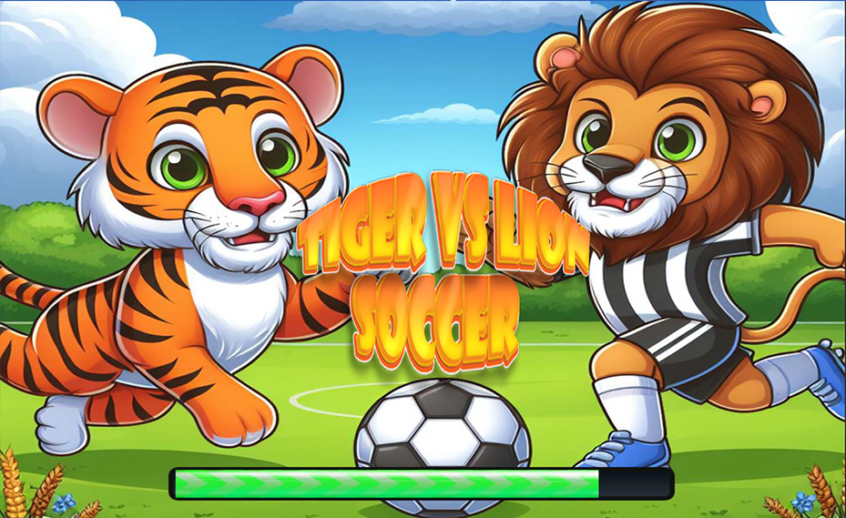 Tiger VS Lion Soccer Match Game Screenshot