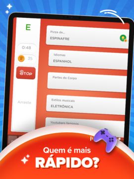 Captura de Tela do Jogo Stop - Famoso Jogo de Palavras