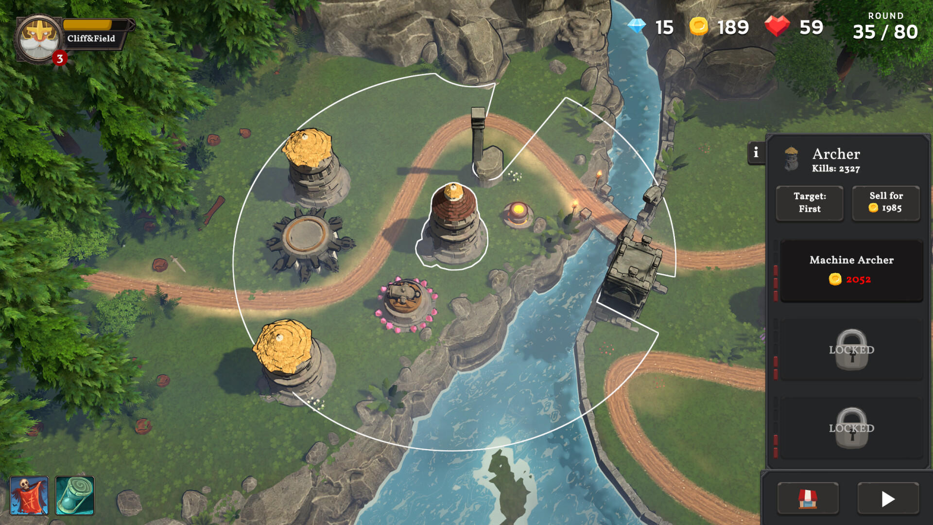 Cliff & Field Tower Defense Game Screenshot