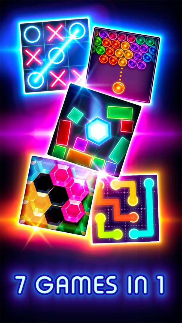 Screenshot of Tic Tac Toe Glow: 2 Players