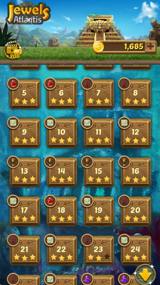 Screenshot of Jewels Atlantis: Puzzle game