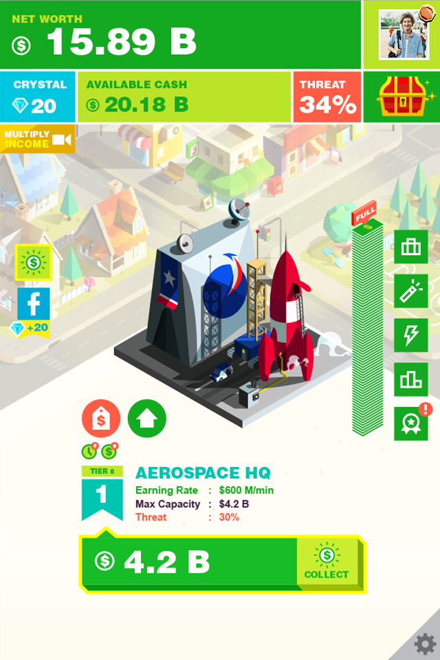 Captura de Tela do Jogo Billionaire Capitalist Tycoon