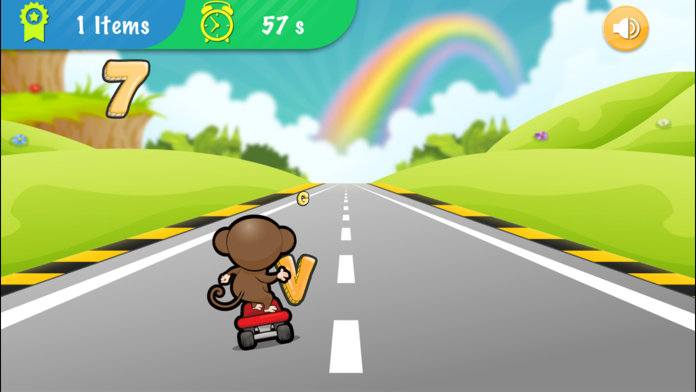 Abc jungle skateboard -  for preschoolers, babies, kids, learn English Game Screenshot