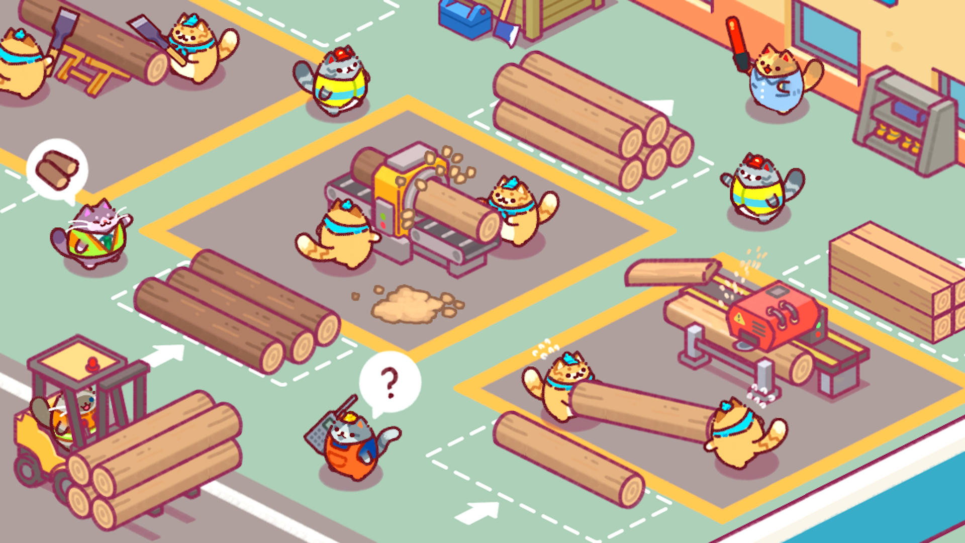 Lumbercat: Cute Idle Tycoon Game Screenshot