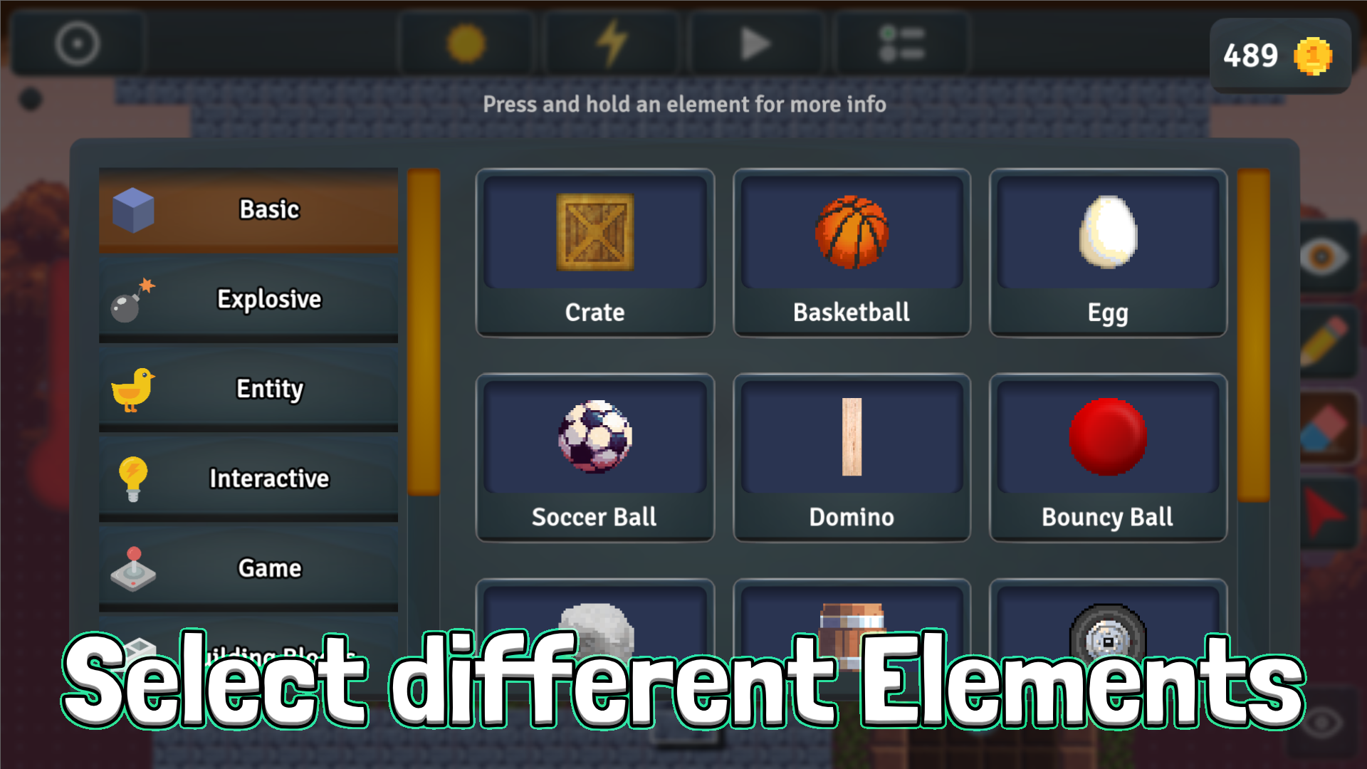 Screenshot of Sandbox Elements