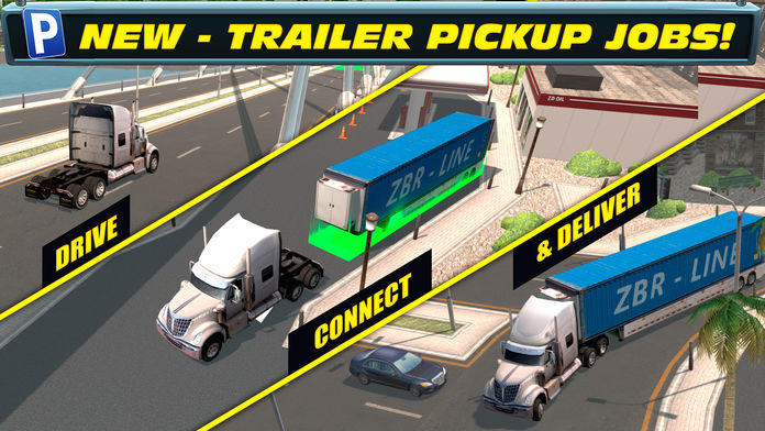 Trailer Truck Parking with Real City Traffic Car Driving Simのキャプチャ