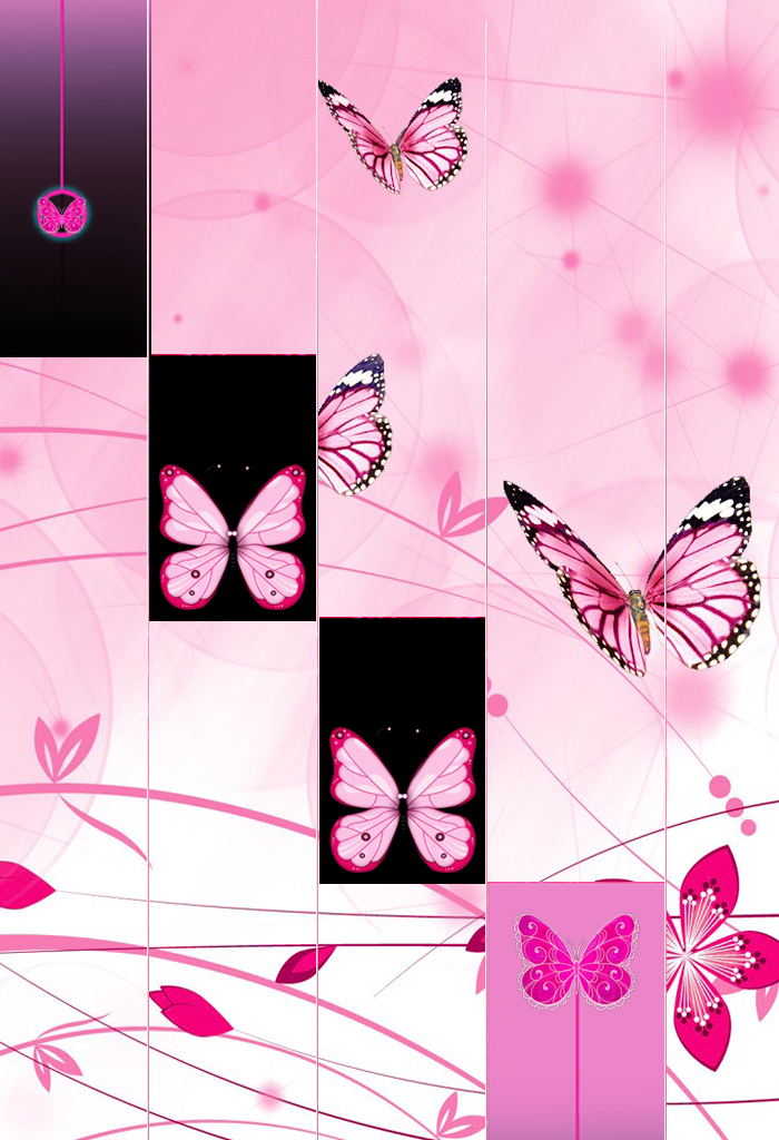 Screenshot of Pink Butterfly Piano Tiles 2018