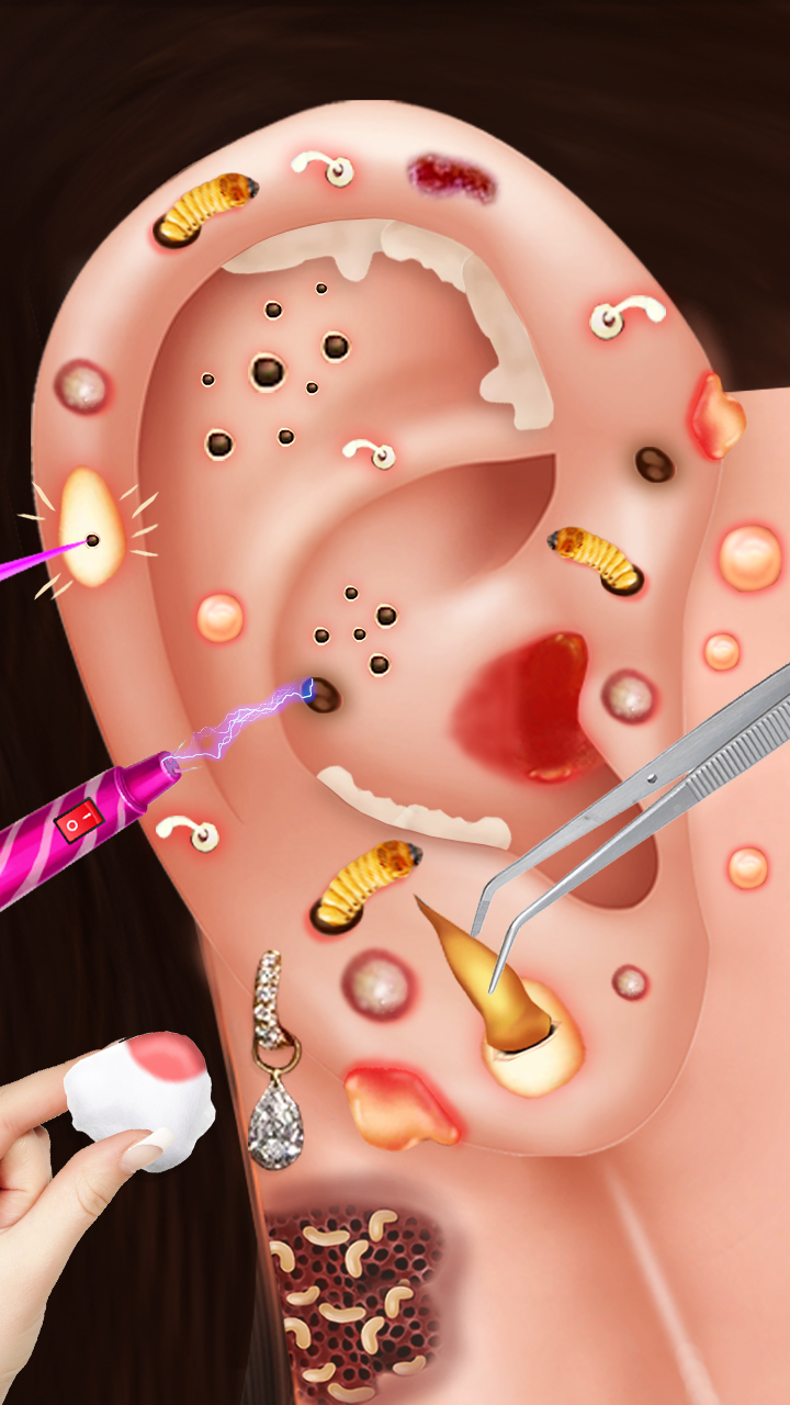 Captura de Tela do Jogo Ear Wax Salon ASMR Doctor Game