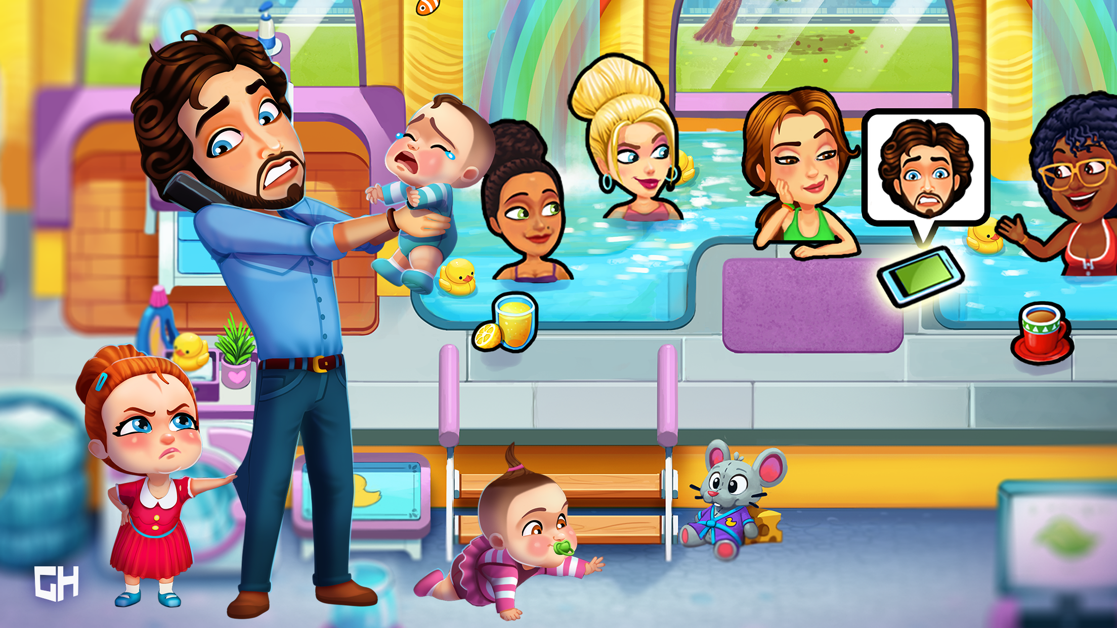 Cuplikan Layar Game Delicious - Moms vs Dads
