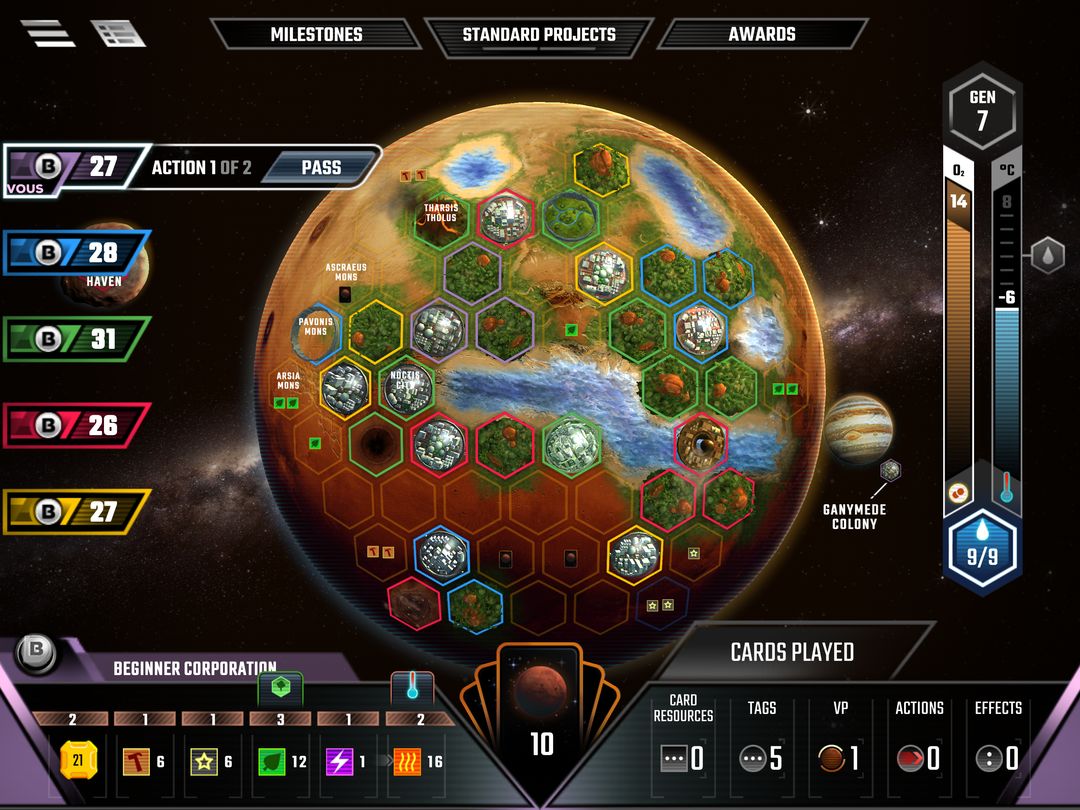 Terraforming Mars 게임 스크린 샷