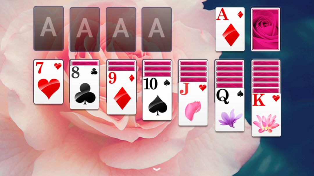 Solitaire Purple Rose Theme screenshot game