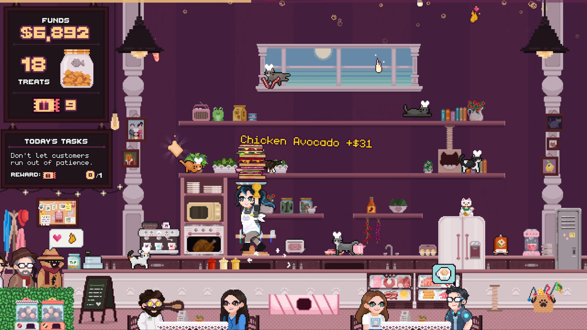 Supurr Cat Cafe: Sandwich Rush Game Screenshot