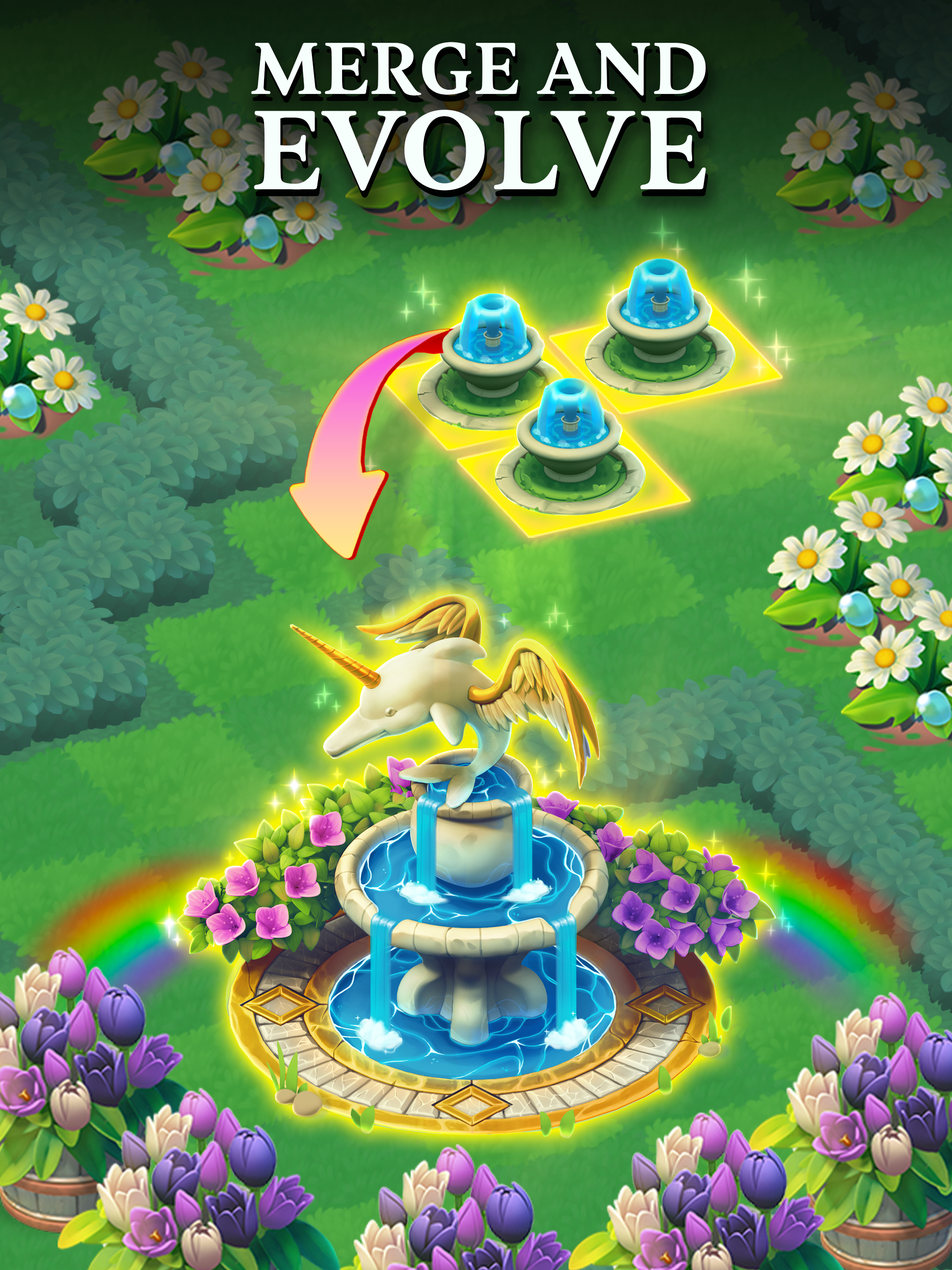 Merge Gardens Game Screenshot