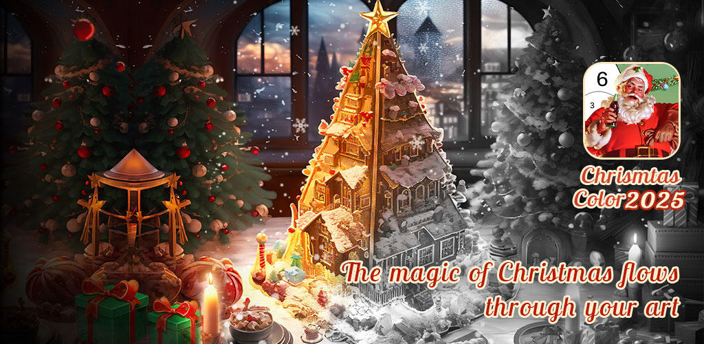 Banner of Christmas Santa Coloring Games 