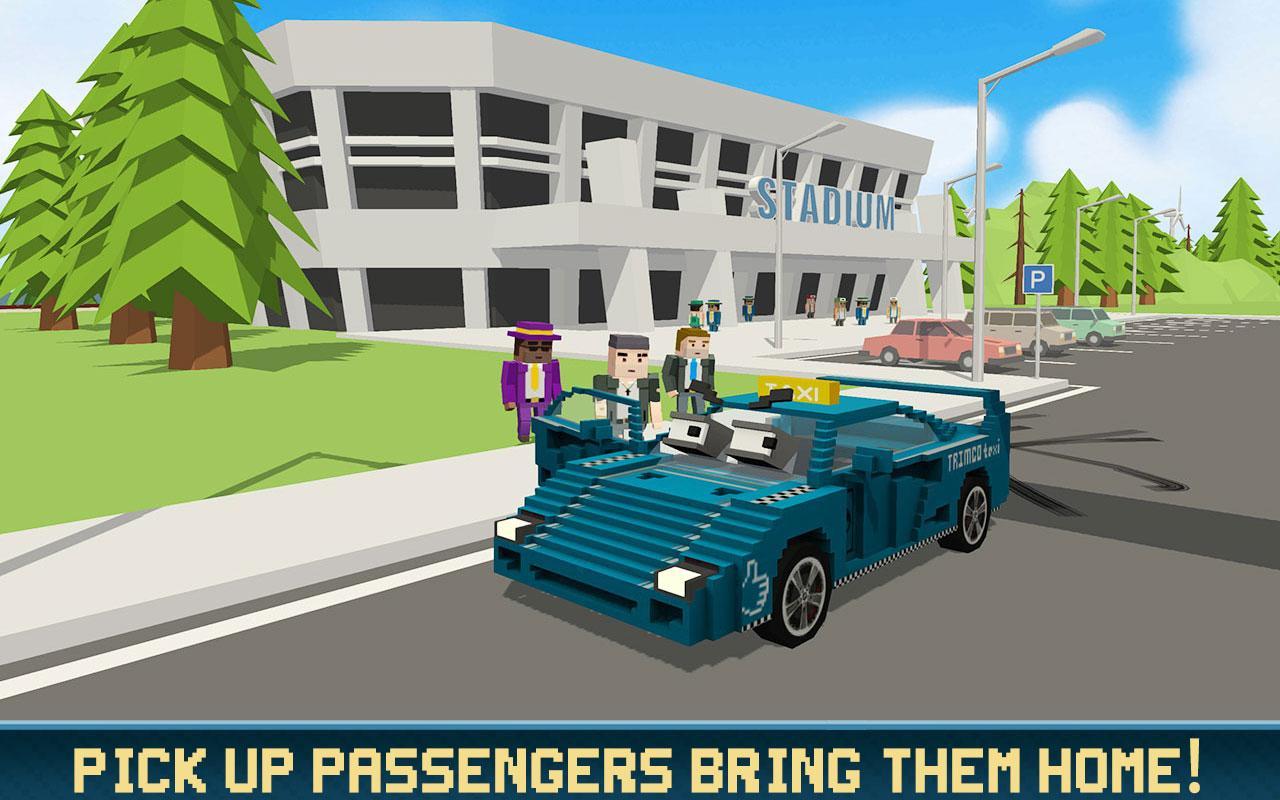 Mr. Blocky City Taxi SIM Game Screenshot